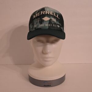 Merrell White & Green Logo Trucker Hat - OS